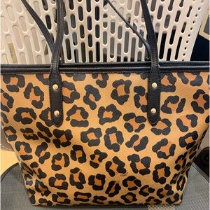 Coach animal print over the shoulder tote bag purse